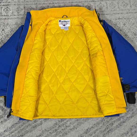 Champion UCLA Bruins Full Zip Jacket Mens Large Blue Yellow Hideaway Hood Coat - Picture 5 of 8